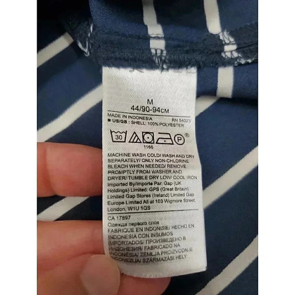 Banana Republic Blue and White Striped Short Sleeve Career Shirt Women's Size M - Picture 5 of 6